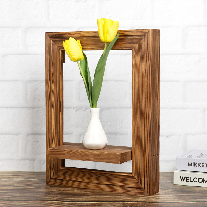 Nattol Floating Shelves with Artificial Tulips Flowers