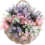 Faux Flowers in Woven Basket